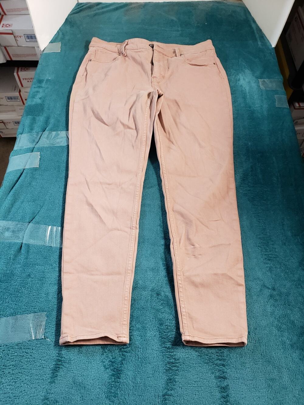 White House Black Market Jeans Size 10 Women Pink Pants Mid Rise Skinny Ankle